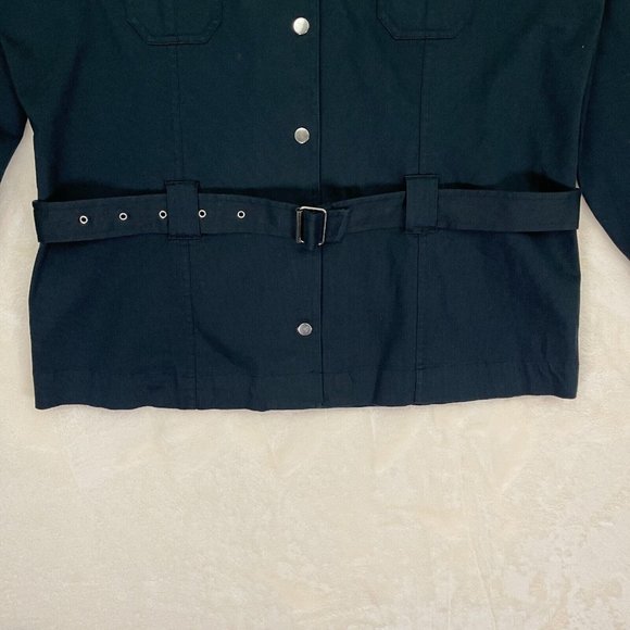 Liz Claiborne Lizsport Petite Dark Blue Button Down Jacket with Belt Size Large - Picture 3 of 7